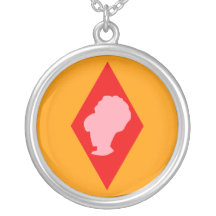Retro BeeHive Diamond Cameo Pendant