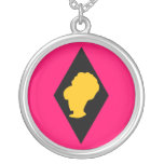 Retro BeeHive Diamond Cameo Pendant