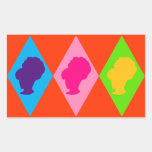 Retro BeeHive Diamond Cameo Rectangle Stickers