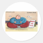 Retro Beggar Funny Gifts Tees Cards Mugs Etc Round Sticker