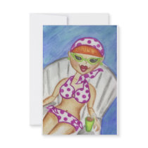 Retro Bikini Girl Invitations