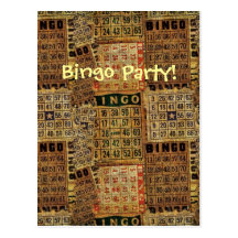 Retro Bingo Party  invitation-Postcard