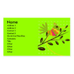 Retro Bird and Flowers Business Card