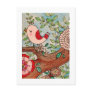 Retro bird, branch, and flowers postcards
