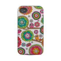 Retro bird pattern illustration iphone 4 tough cases