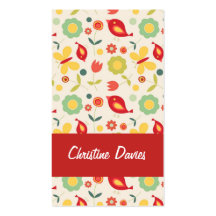 Retro birds business card