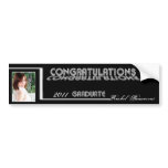 Retro Black and White Graduation Wine Label Bumper Stickers