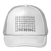 Retro black and white plaid trucker hat