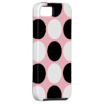 Retro Black and White Polka Dots on Pink