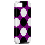 Retro Black and White Polka Dots on Purple