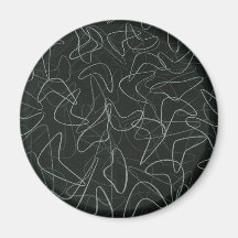 Retro Black Boomerang Refrigerator Magnets