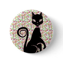 Retro Black Cat Buttons