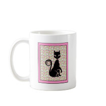 Retro Black Cat Coffee Mug