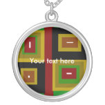 Retro black gold yellow green and red squares jewelry