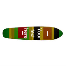 Retro black gold yellow green and red squares skateboards