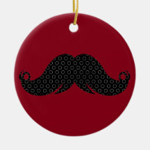 Retro Black Mustache Moustache Stache Christmas Tree Ornaments