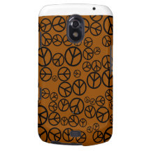 Retro Black Peace Signs on Brown Galaxy Nexus Cases