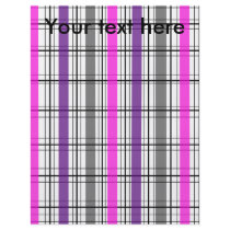 Retro black pink and white plaid