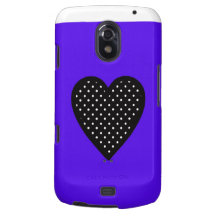 Retro Black Polka Dot Heart on Purple Background Galaxy Nexus Covers