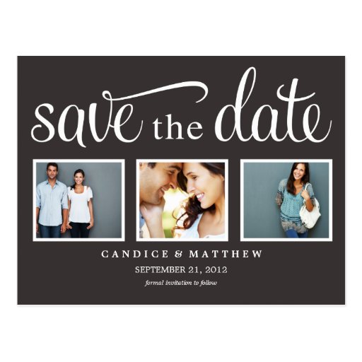 RETRO BLACK | SAVE THE DATE ANNOUNCEMENT POST CARD