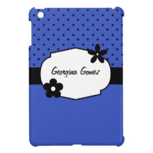 Rétro bleu fait sur commande de pois et de fleurs