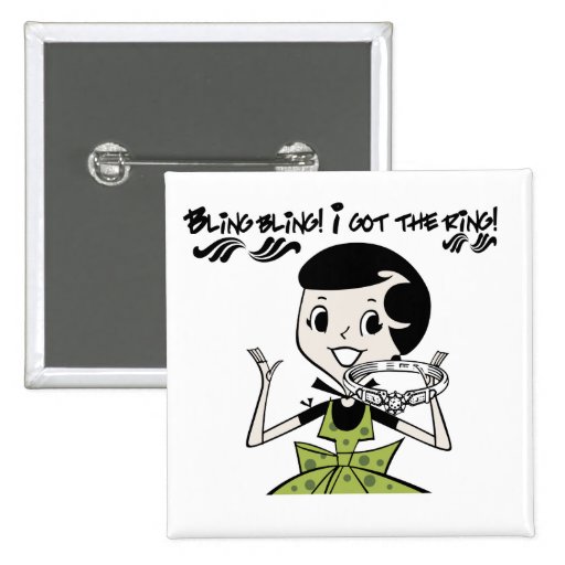 Retro Bling Ring Tshirts and Gifts Button