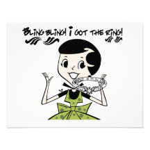 Retro Bling Ring Tshirts and Gifts Custom Invites