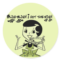 Retro Bling Ring Tshirts and Gifts Round Stickers