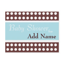 Retro Blue and Brown Baby Shower Invitation Post Cards