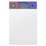 Retro Blue and Orange Circles Pattern stationery