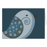 Retro Blue Bird Greeting Card