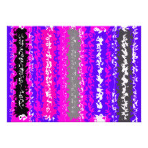 Retro blue black pink grey psychedelic rectangles personalized invitation