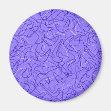 Retro Blue Boomerang Refrigerator Magnet