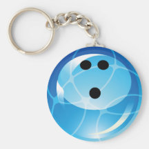 RETRO BLUE BOWLING BALL KEY CHAINS
