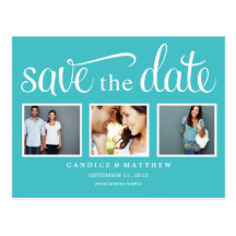 RETRO BLUE | SAVE THE DATE ANNOUNCEMENT POST CARDS