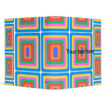 Retro blue yellow and green squares binders