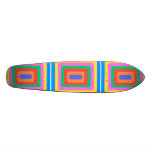 Retro blue yellow and green squares skateboards