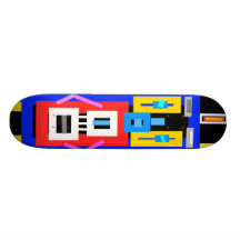 Retro blue yellow black grey green robot man skate board decks