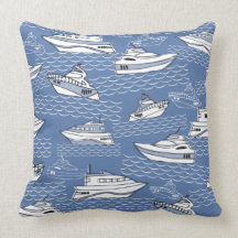 retro boats anchors wheel nautical two side pillow