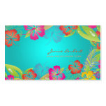Retro bold tropical flowers business card