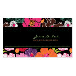 Retro bold tropical flowers/DIY background colour Business Card Template