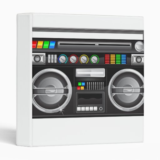 retro boombox ghetto blaster graphic binder