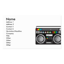 retro boombox ghetto blaster graphic business card template