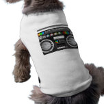 retro boombox ghetto blaster graphic doggie t shirt