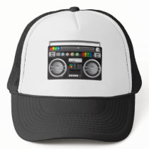 retro boombox ghetto blaster graphic hats