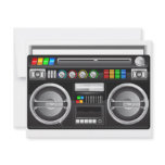 retro boombox ghetto blaster graphic custom invitation