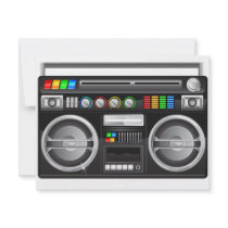 retro boombox ghetto blaster graphic custom invitation