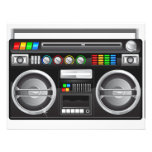 retro boombox ghetto blaster graphic custom invitation