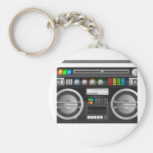 retro boombox ghetto blaster graphic key chain