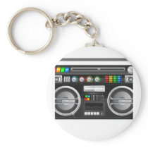 retro boombox ghetto blaster graphic key chain